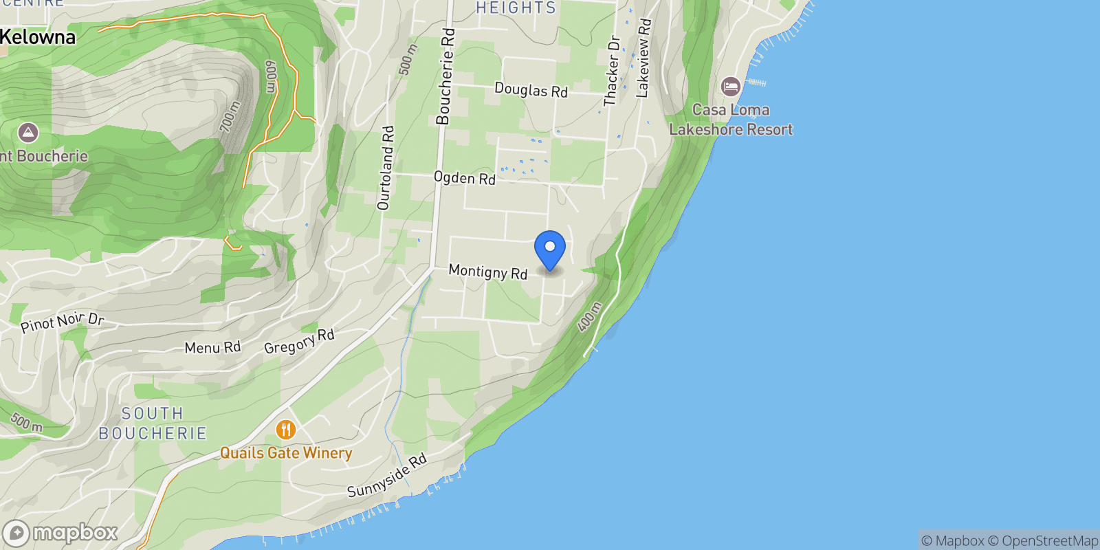 Map showing 3071 Thacker Drive, West Kelowna, British Columbia, Canada.