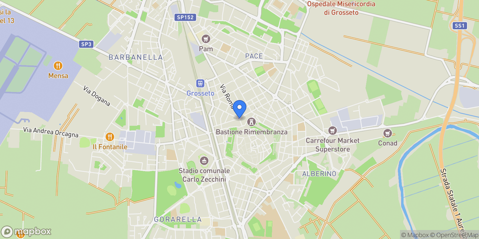 Map showing Tuscany, Grosseto, Tuscany, Italy.