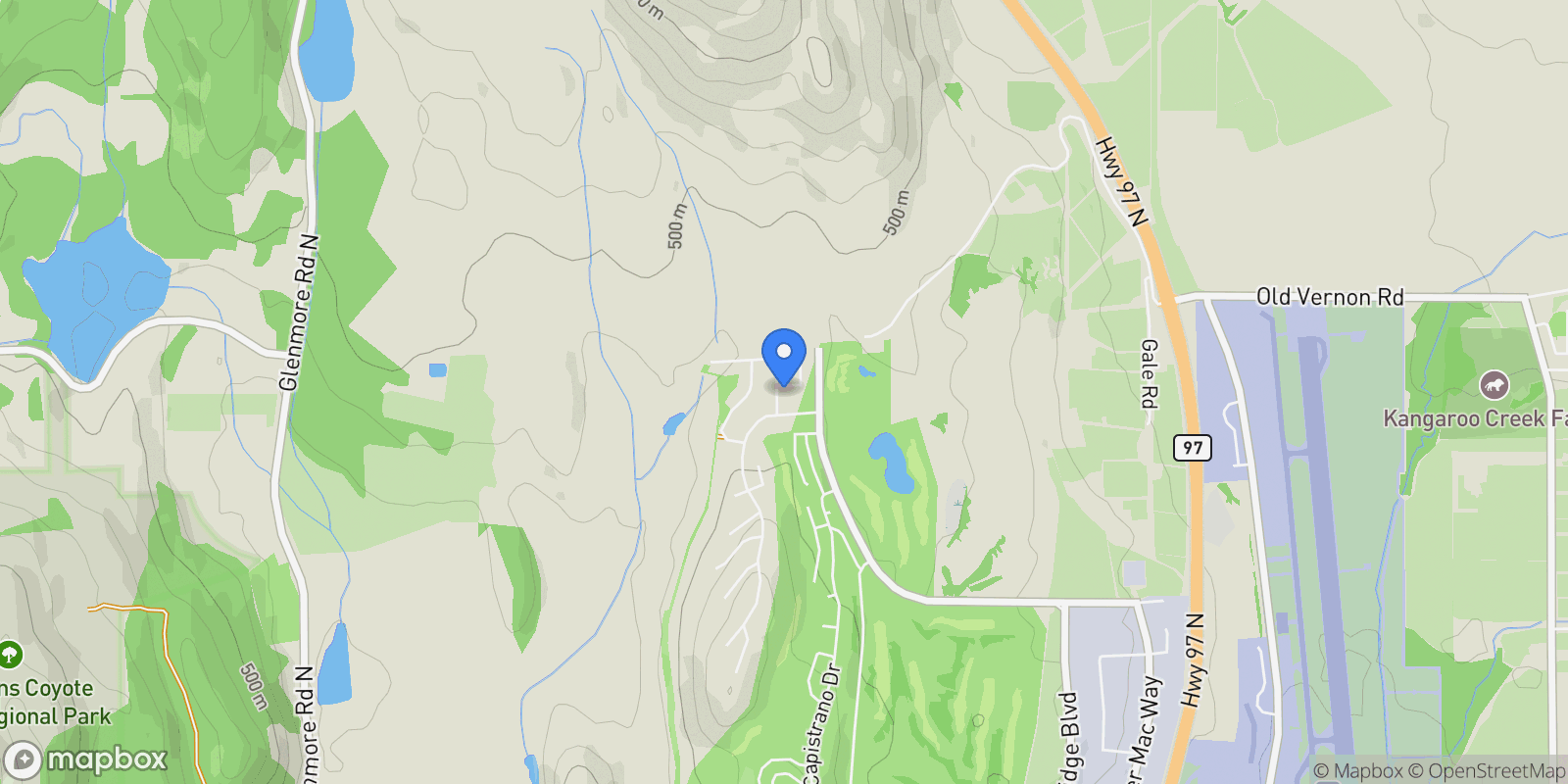 Map showing 2543 Quail Lane, Kelowna, British Columbia, Canada.