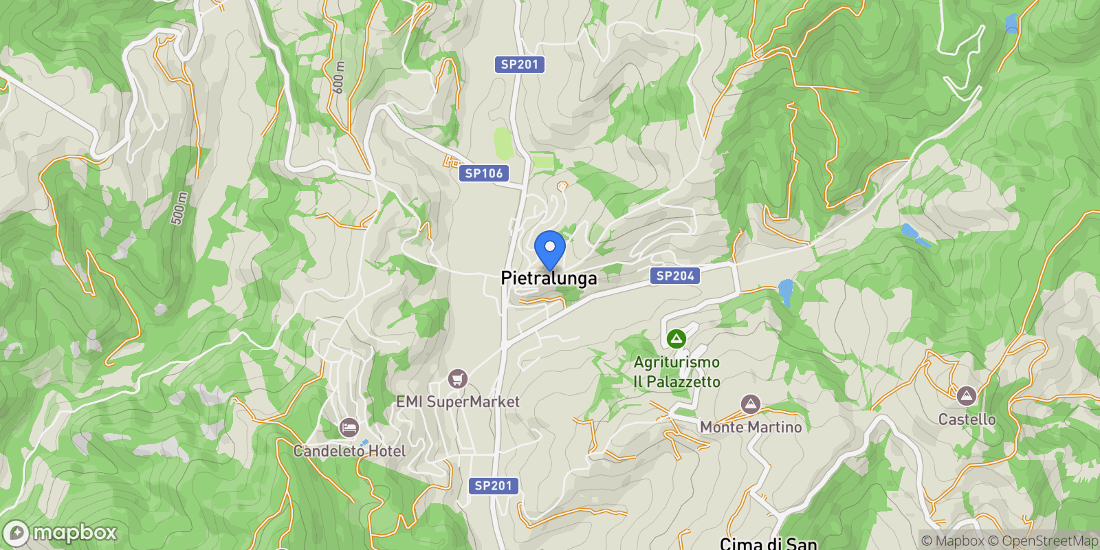 Map showing Umbria, Pietralunga, Umbria, Italy.