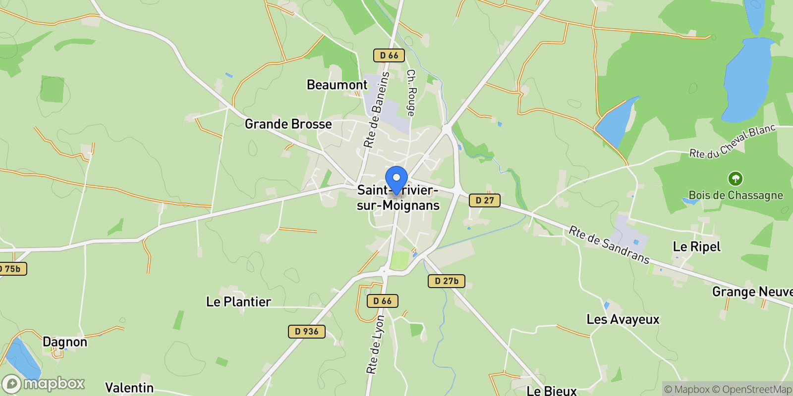 Map showing Saint-Trivier-sur-Moignans, Saint-Trivier-sur-Moignans, Saint-Trivier-sur-Moignans, Auvergne-Rhône-Alpes, France.