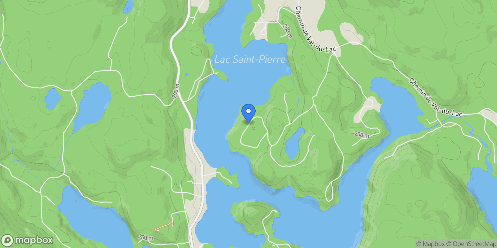 Map showing 200 chemin Sarrasin, Val-des-Monts, Quebec, Canada.
