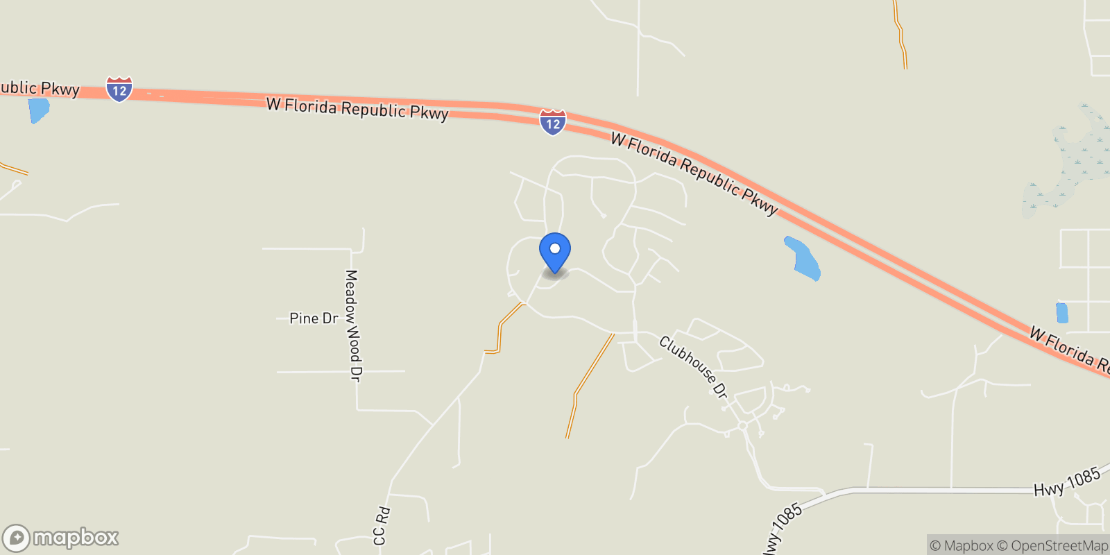 Map showing 1104 CYPRESS CROSSING Drive, Madisonville, Louisiana, United States.