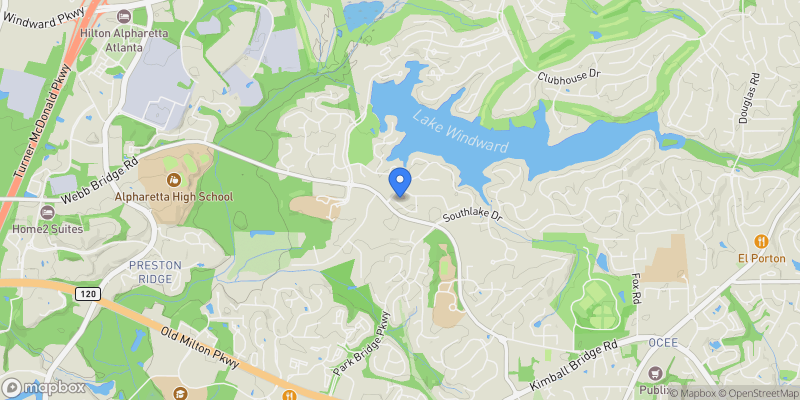 Map showing 515 Martha Way, Alpharetta, Georgia, United States.