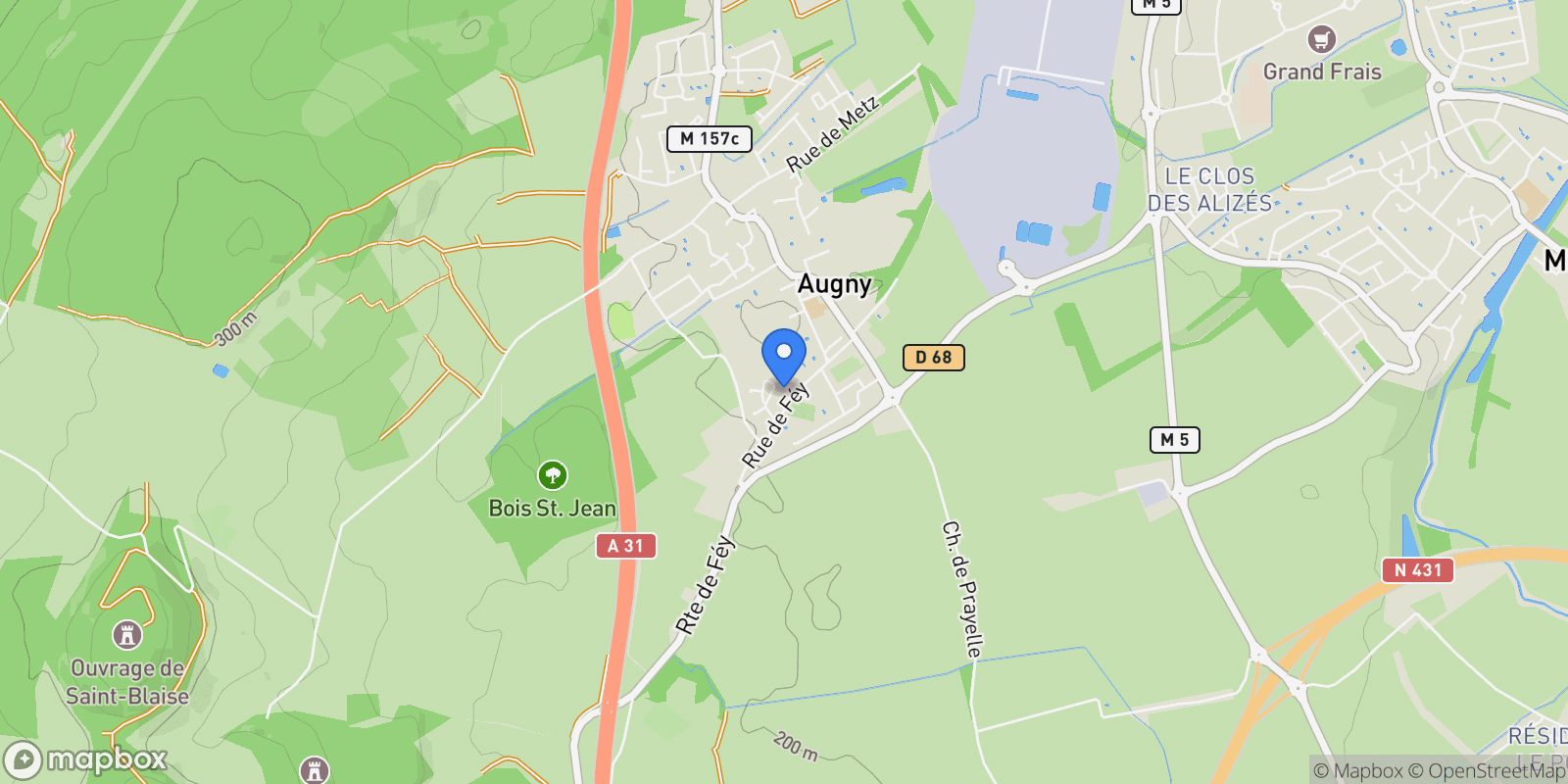Map showing Augny, Augny, Augny, Grand Est, France.
