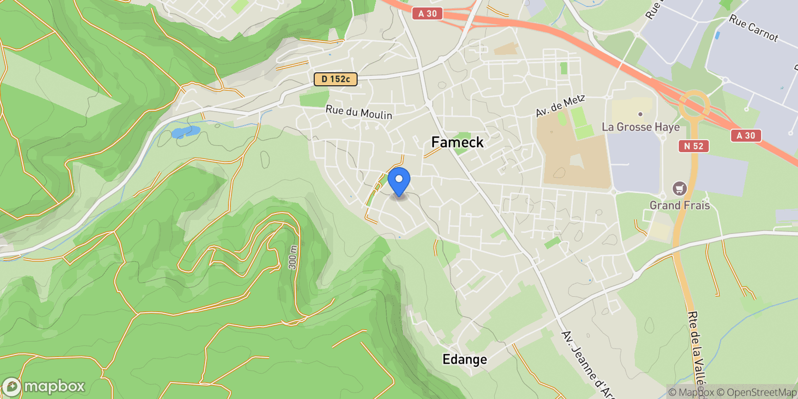 Map showing Fameck, Fameck, Serémange-Erzange, Grand Est, France.