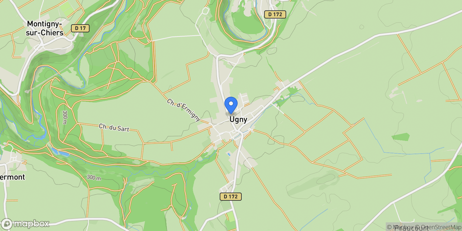 Map showing Ugny, Ugny, Ugny, Grand Est, France.