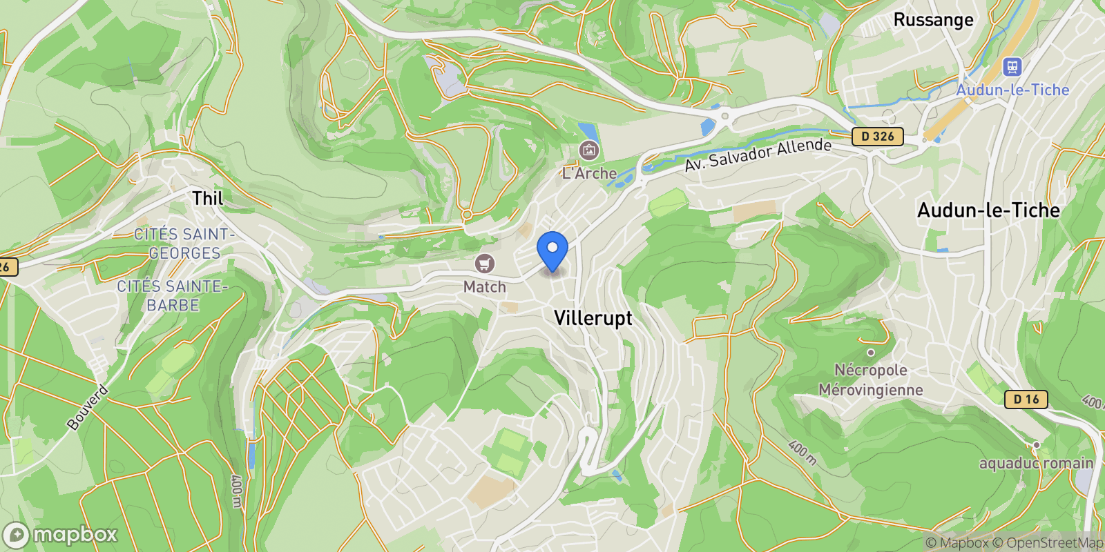 Map showing Villerupt, Villerupt, Villerupt, Grand Est, France.