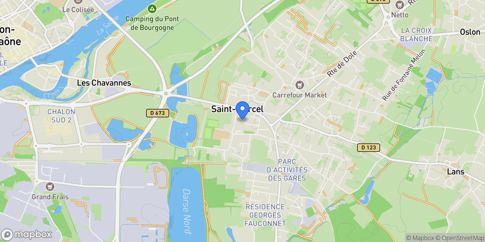 Map showing Saint-Marcel, Saint-Marcel, Saint-Marcel, Bourgogne-Franche-Comté, France.