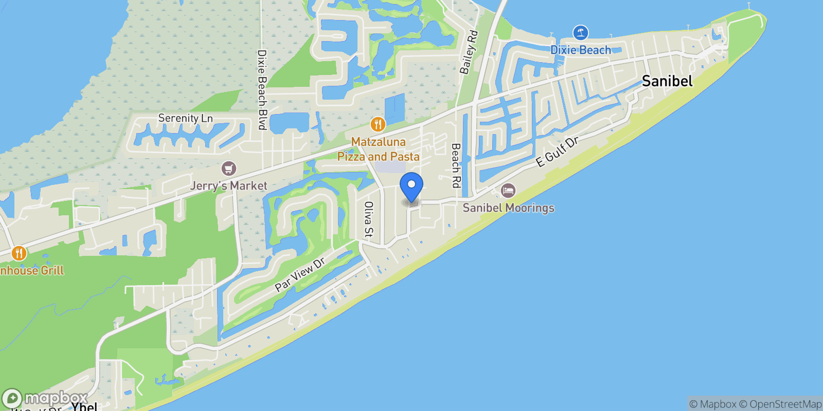 Map showing 742 Nerita Street, Sanibel, Florida, United States.