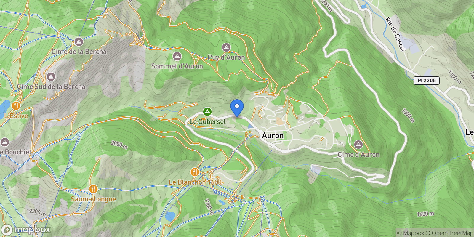 Map showing Saint-Étienne-de-Tinée, Provence-Alpes-Côte d'Azur, France.