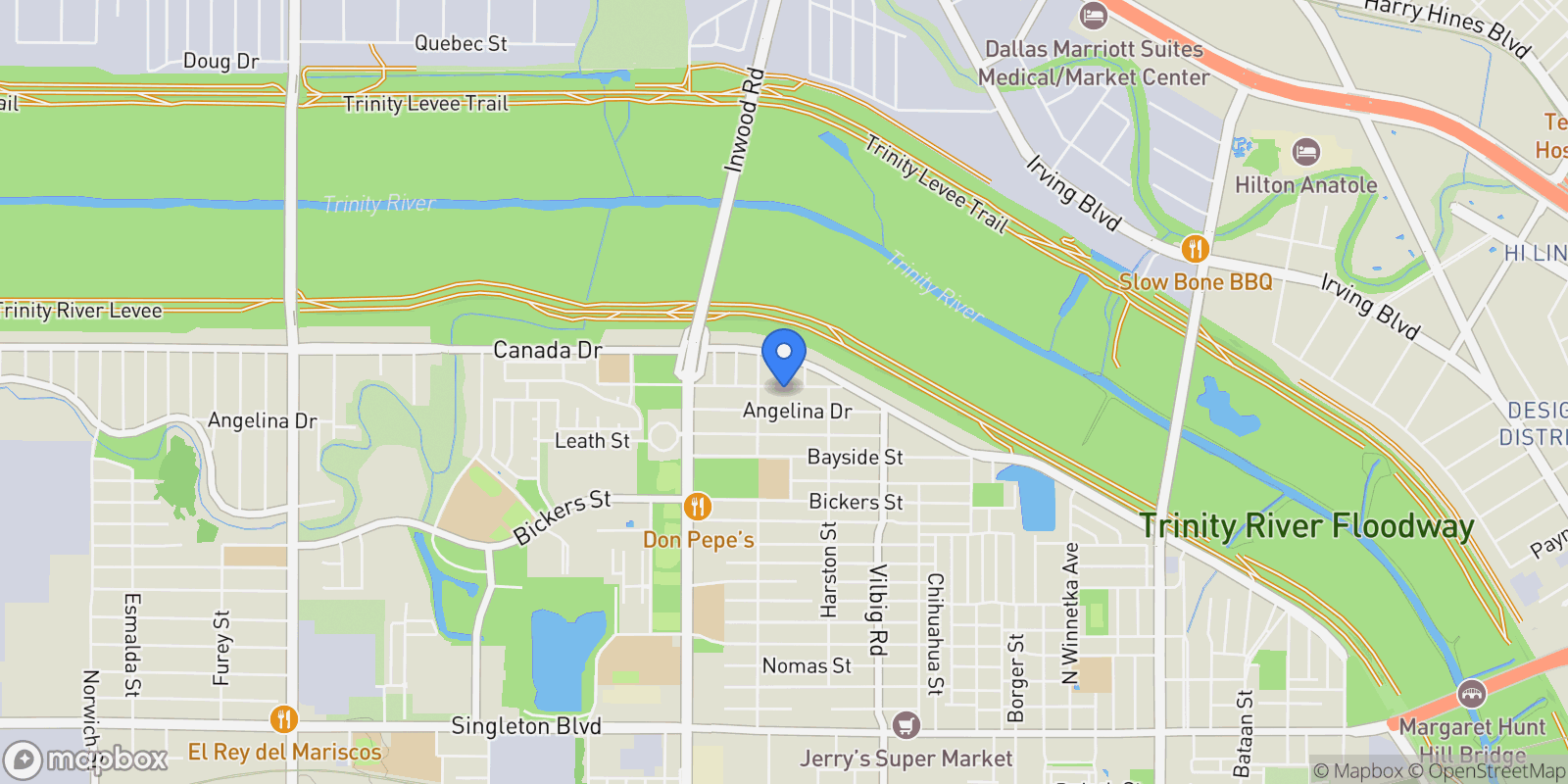 Map showing 1946 Calypso Street, Dallas, Texas, United States.