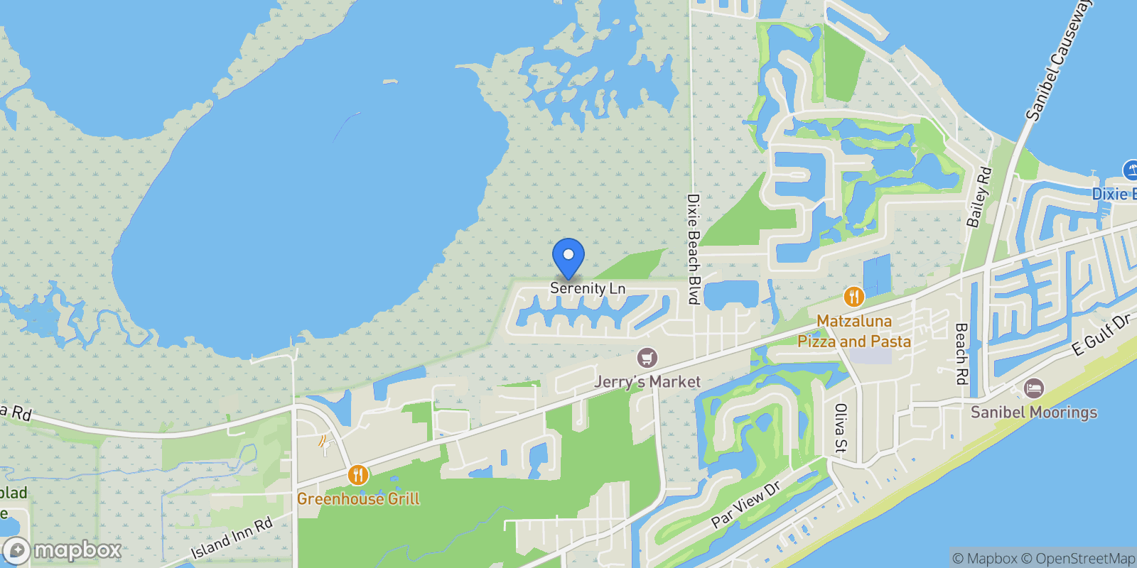 Map showing 1737 Serenity Lane, Sanibel, Florida, United States.