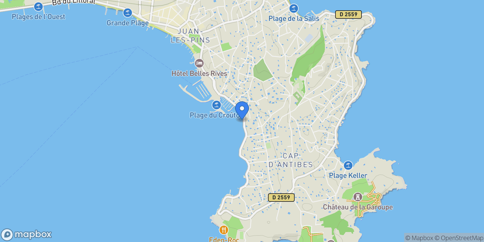 Map showing Antibes, Provence-Alpes-Côte d'Azur, France.