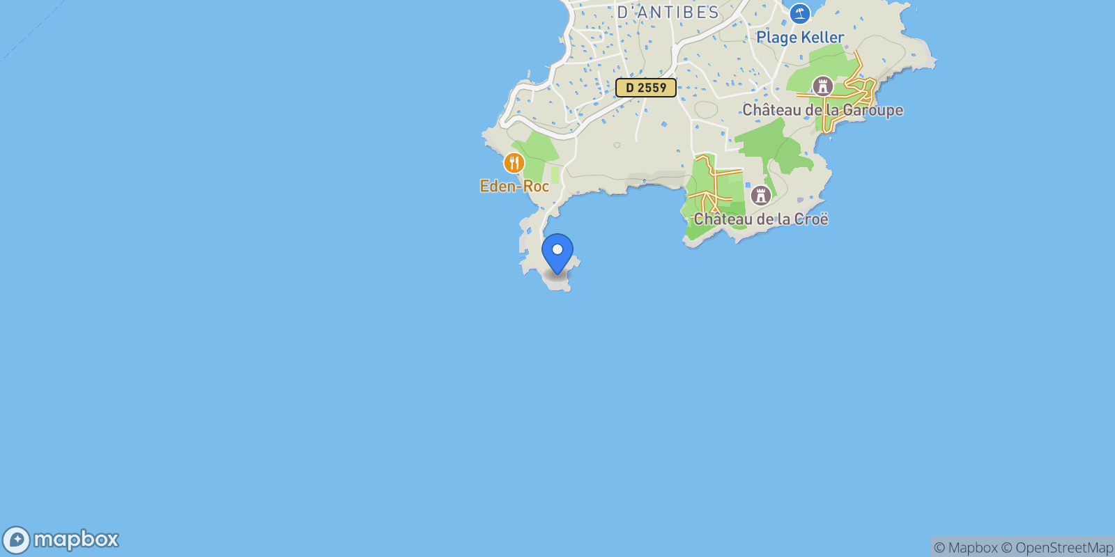 Map showing Antibes, Provence-Alpes-Côte d'Azur, France.