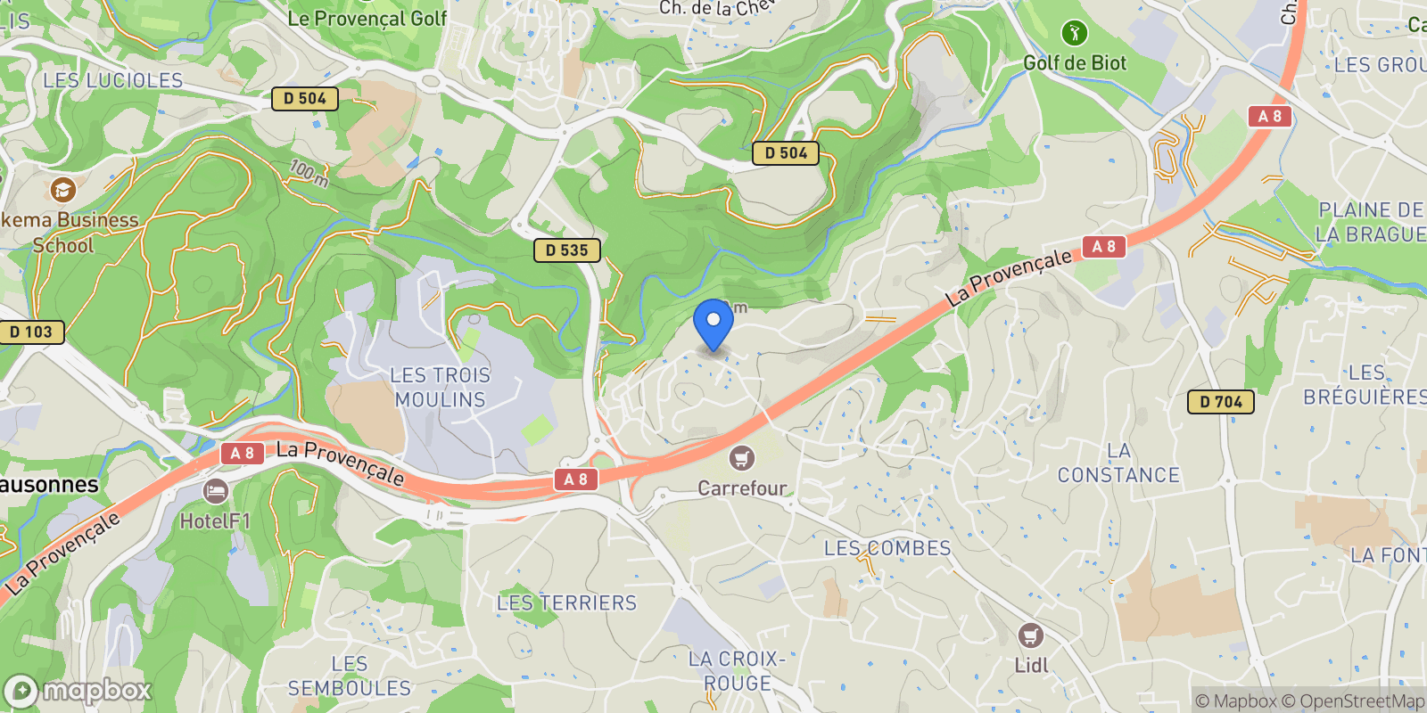 Map showing Antibes, Provence-Alpes-Côte d'Azur, France.