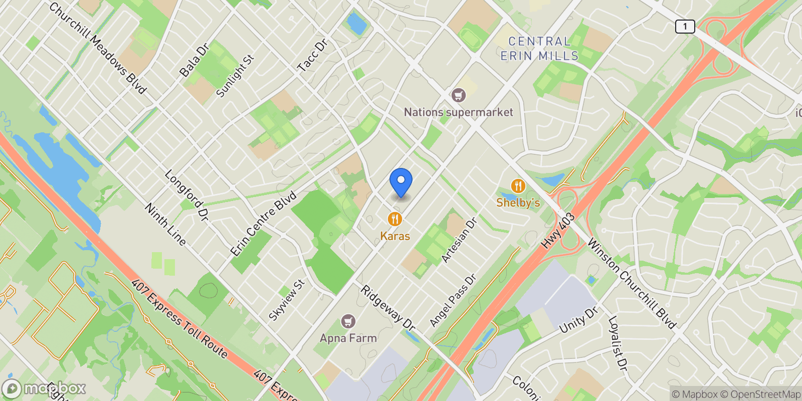 Map showing 3182 Eclipse Avenue, Mississauga, Ontario, Canada.