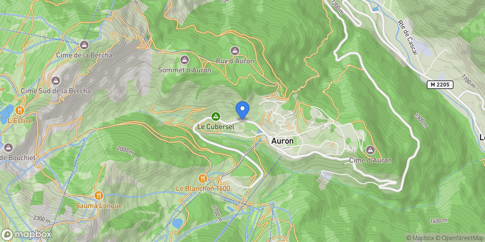 Map showing Saint-Étienne-de-Tinée, Provence-Alpes-Côte d'Azur, France.