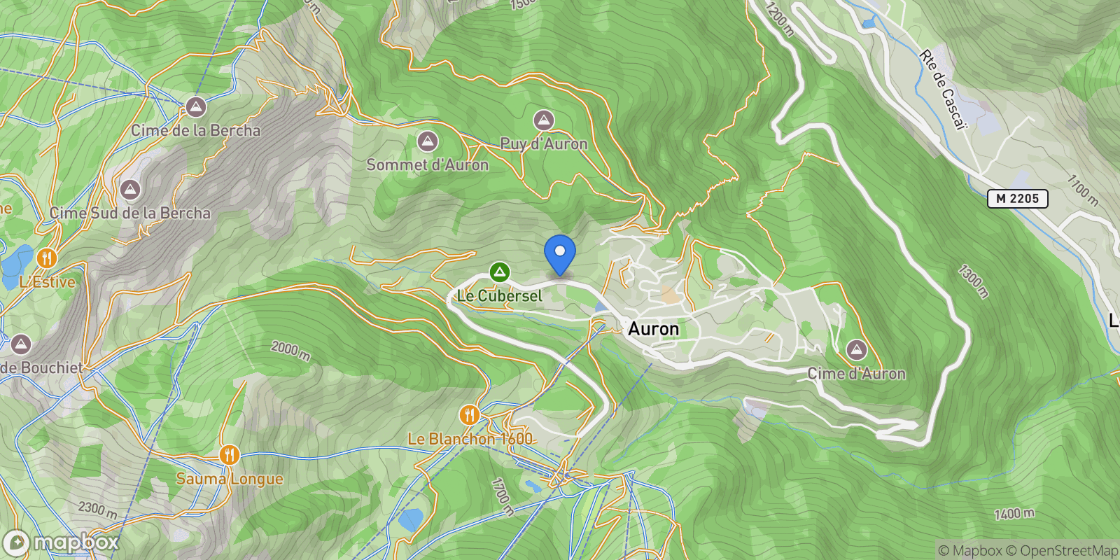 Map showing Saint-Étienne-de-Tinée, Provence-Alpes-Côte d'Azur, France.