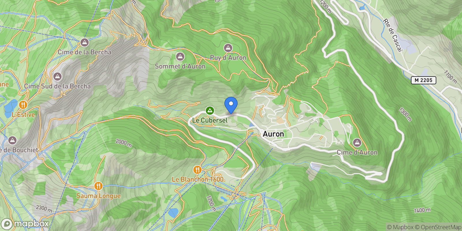 Map showing Saint-Étienne-de-Tinée, Provence-Alpes-Côte d'Azur, France.