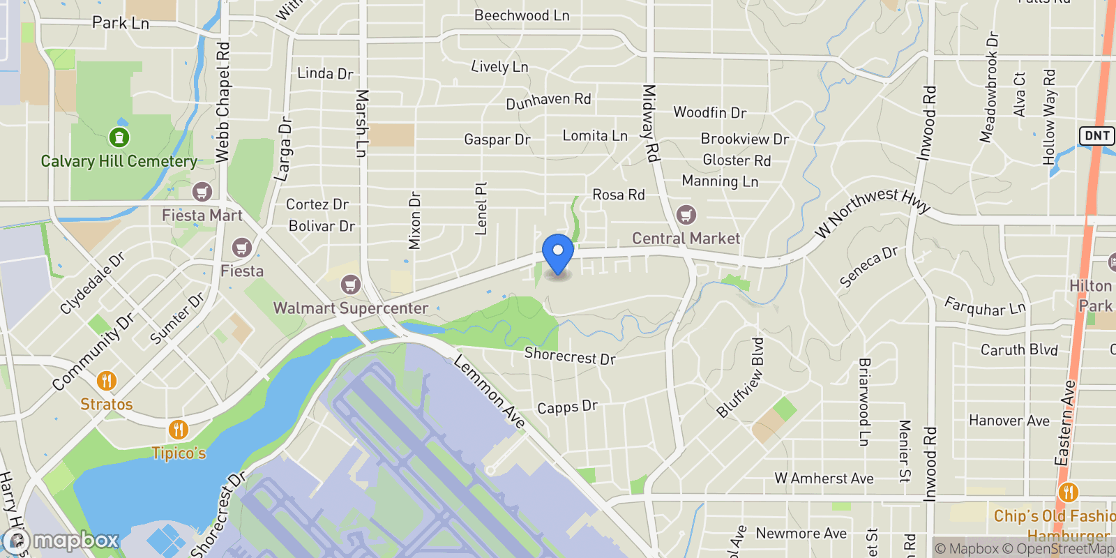 Map showing 9126 Cochran Heights Drive, Dallas, Texas, United States.