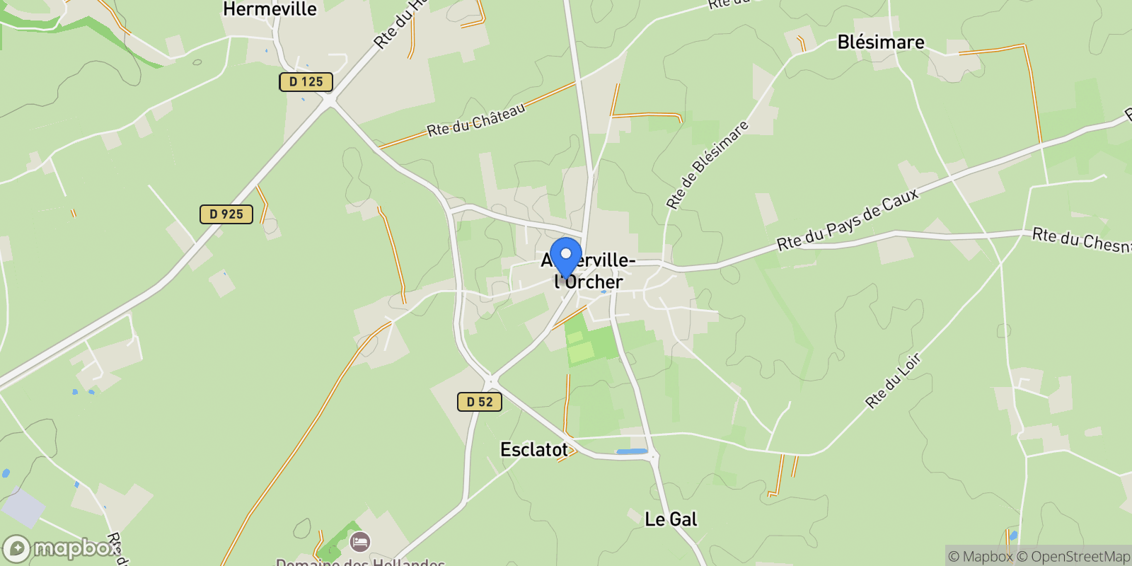 Map showing Angerville-l'Orcher, Angerville-l'Orcher, Angerville-l'Orcher, Normandy, France.