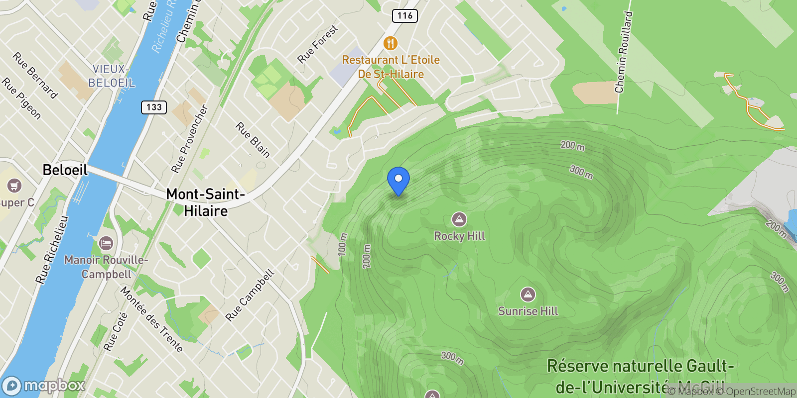 Map showing 553 du Sommet, Mont-Saint-Hilaire, Quebec, Canada.