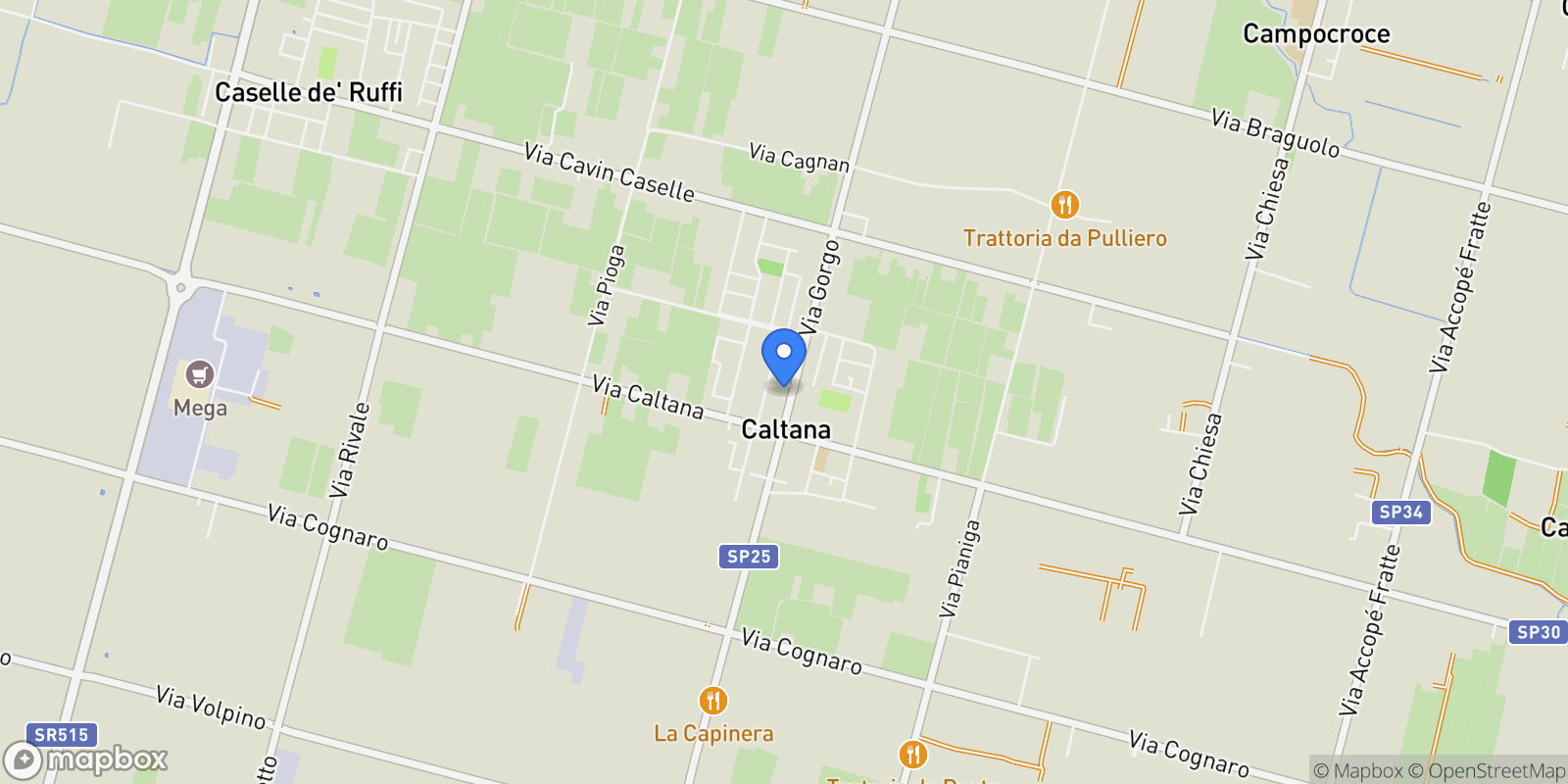 Map showing Caltana, Veneto, Italy.