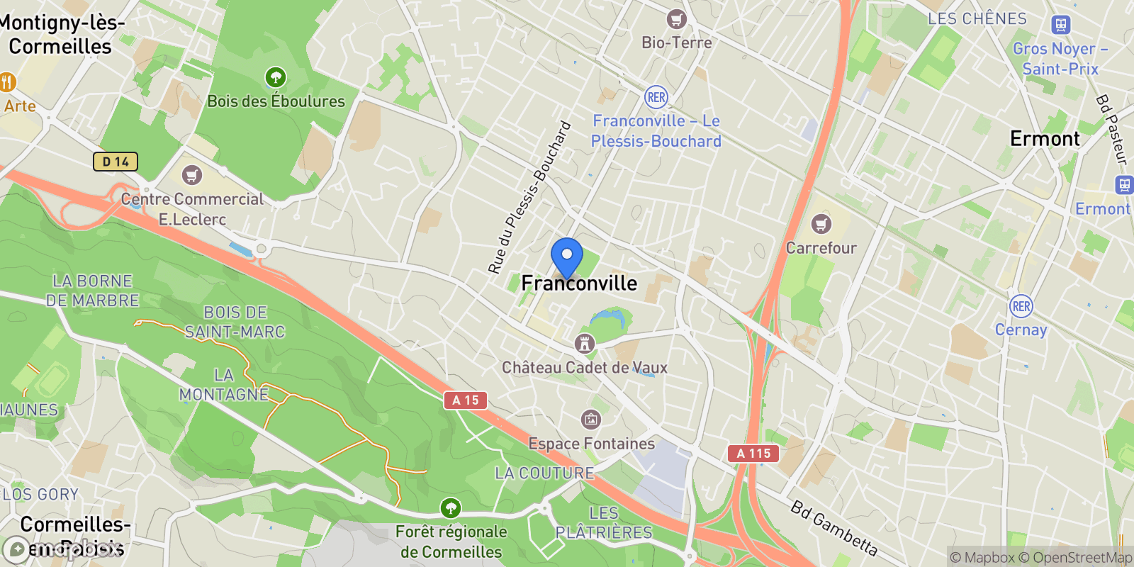 Map showing Franconville, Franconville, Franconville, Île-de-France, France.