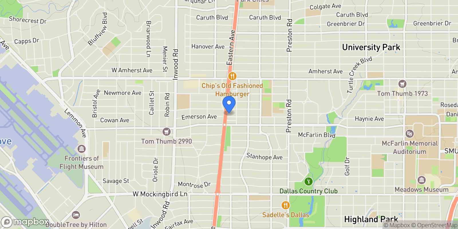 Map showing 4524 Emerson Avenue 2, University Park, Texas, United States.