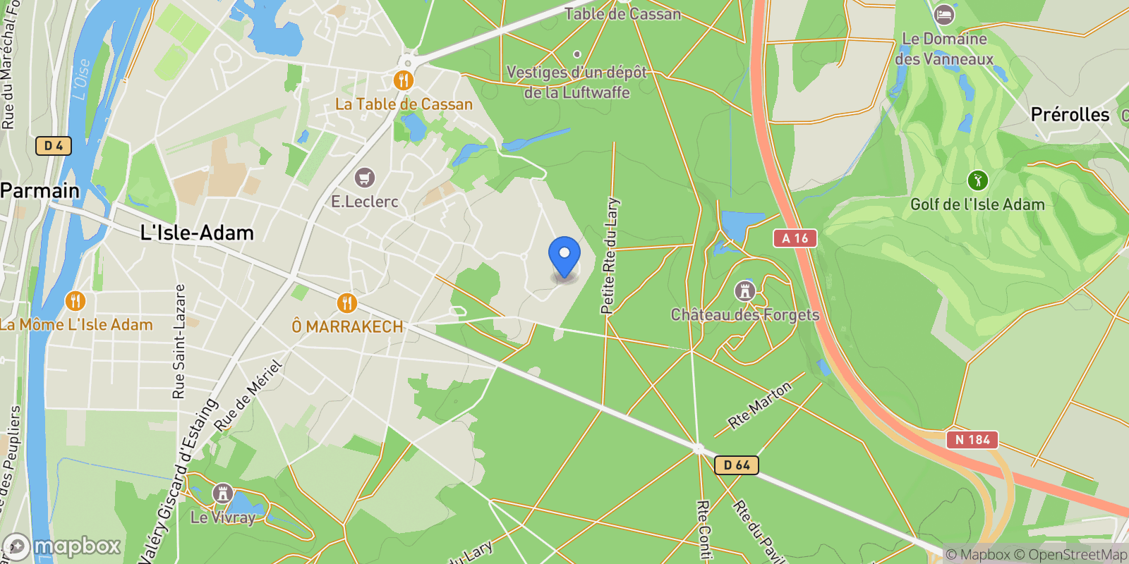 Map showing L'Isle-Adam, L'Isle-Adam, L'Isle-Adam, Île-de-France, France.