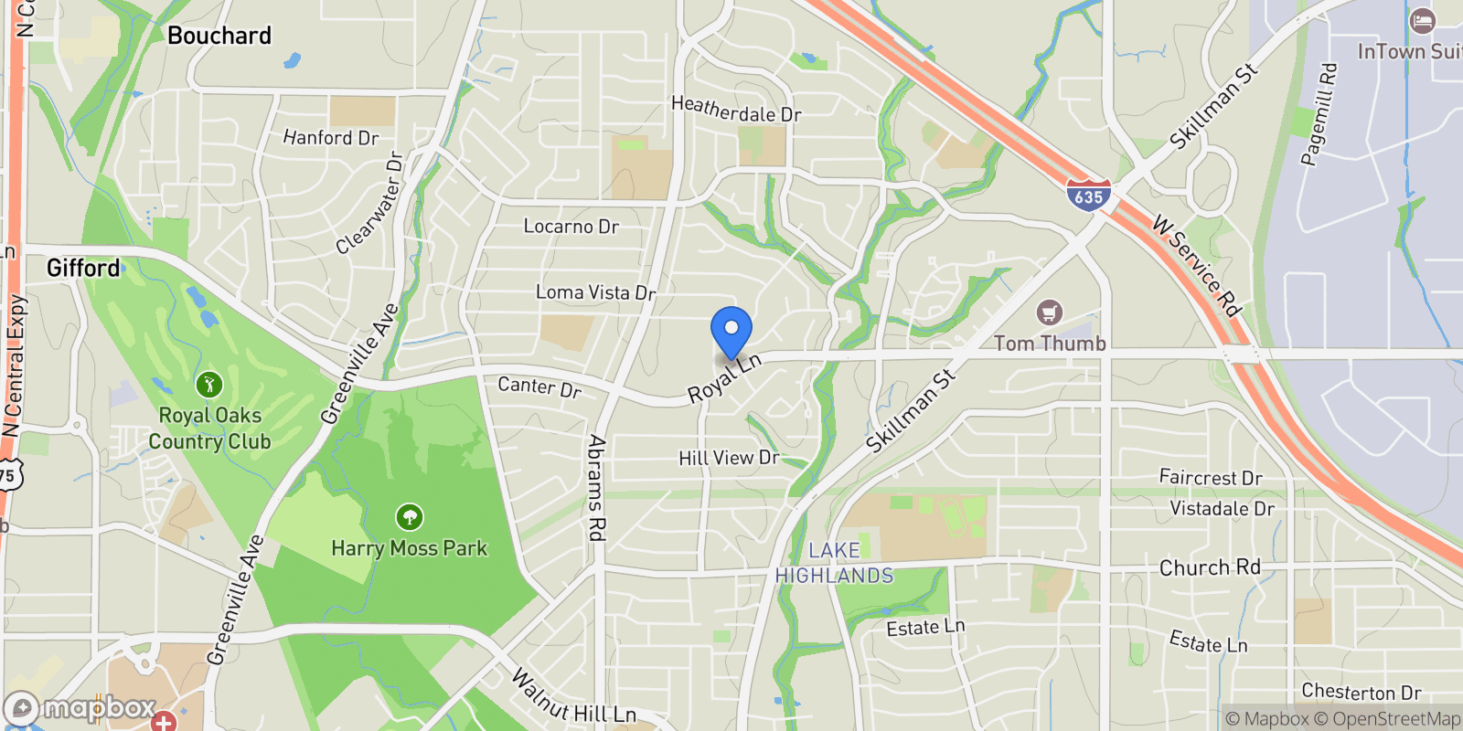 Map showing 8517 Clover Meadow Drive, Dallas, Texas, United States.
