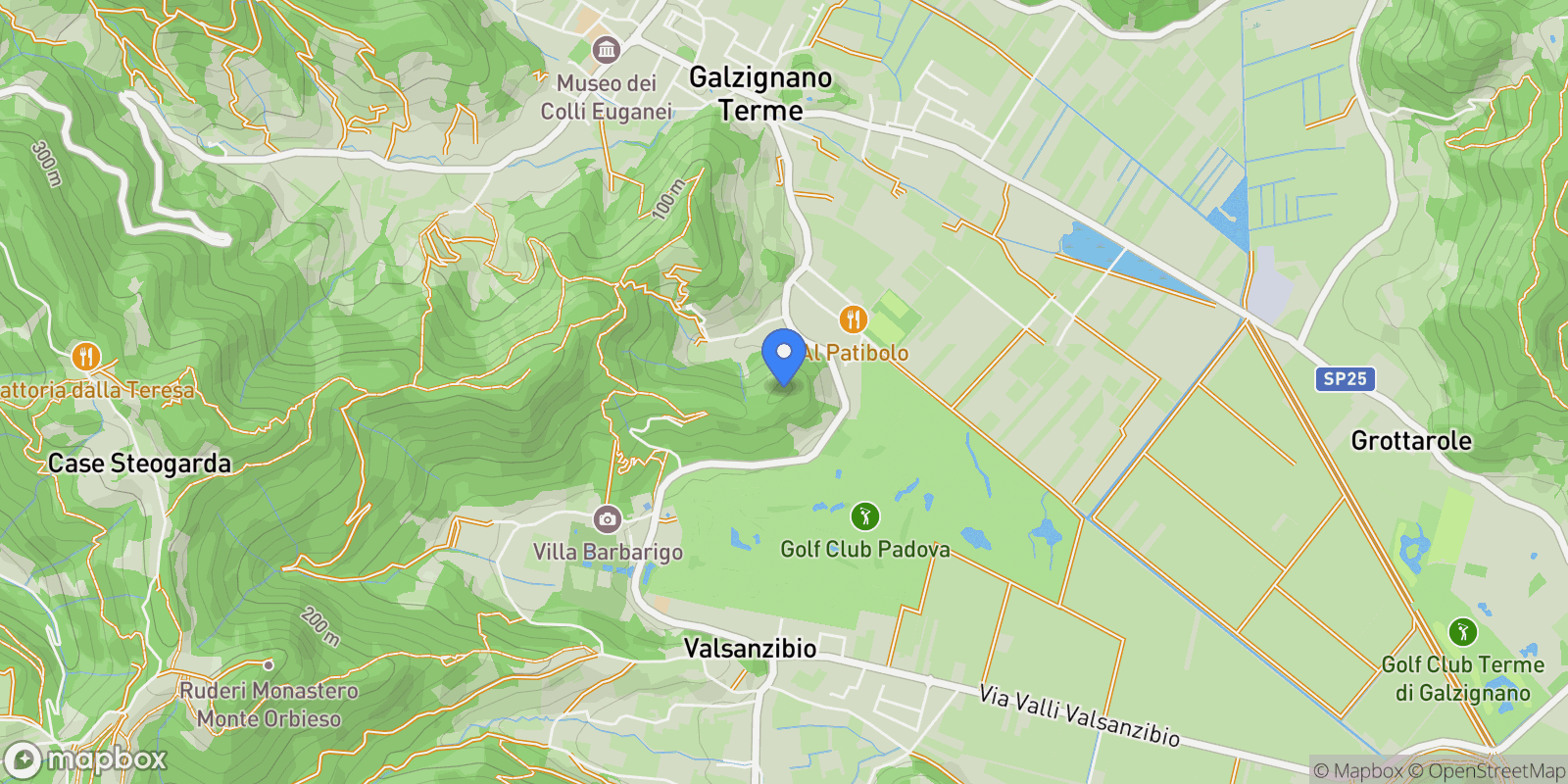 Map showing Galzignano Terme, Padova, Noiera, Veneto, Italy.
