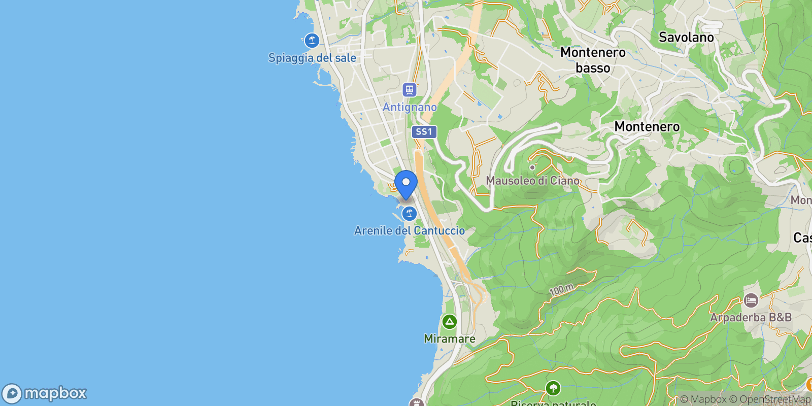 Map showing Via del Littorale, N. 164, Vecchio Dazio, Tuscany, Italy.