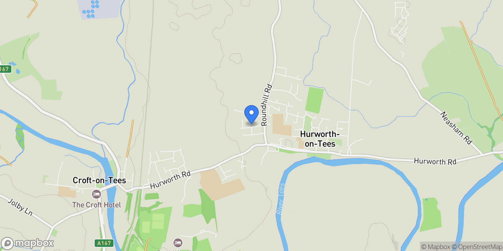 Map showing Hurworth-on-Tees, England, United Kingdom.
