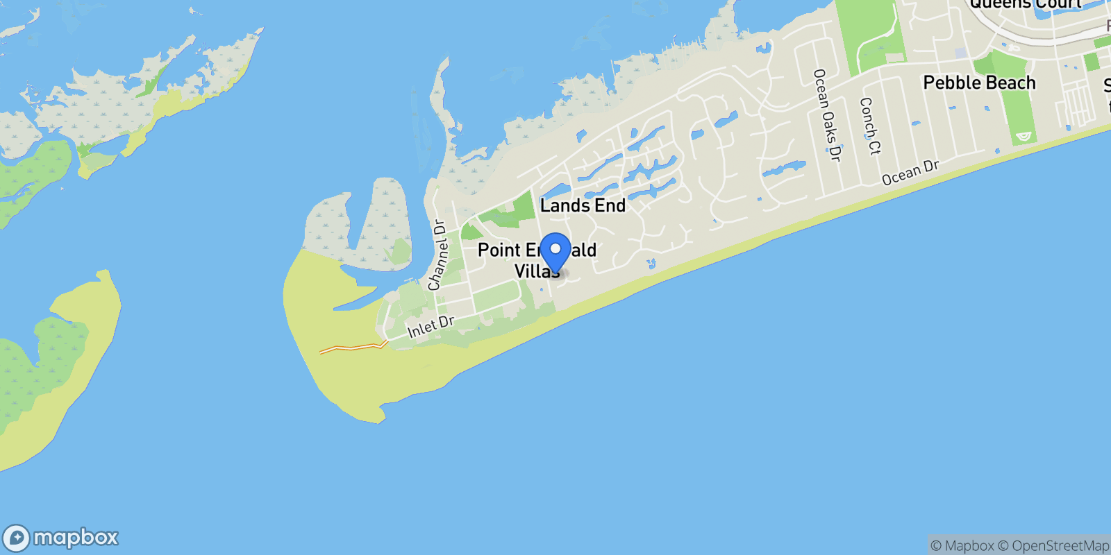Map showing 10212 Gulf Stream Drive, Emerald Isle, North Carolina, United States.
