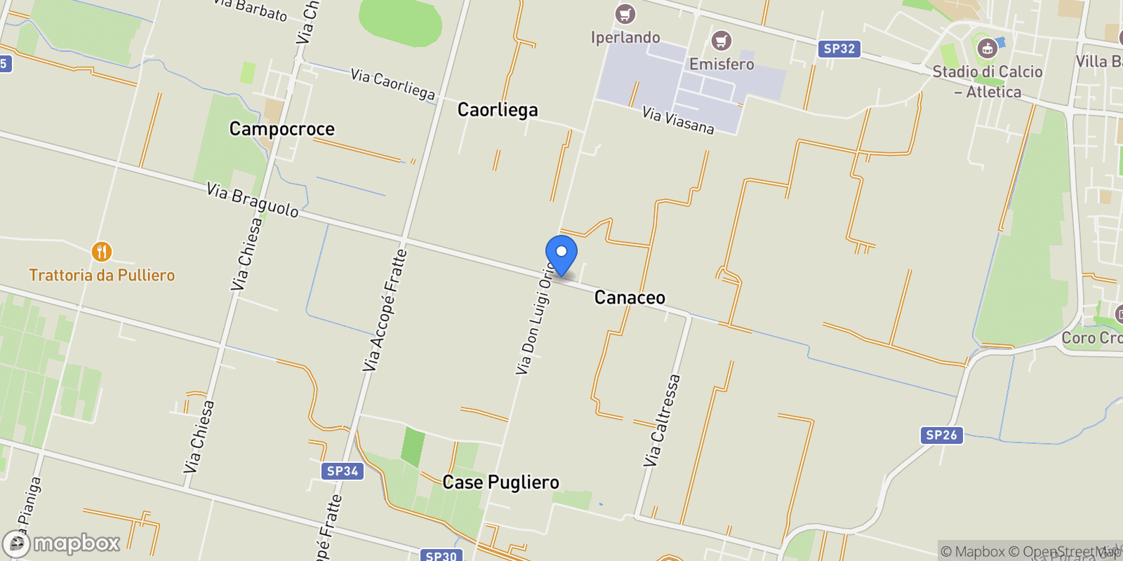 Map showing Via Canaceo, Canaceo, Canaceo, Veneto, Italy.
