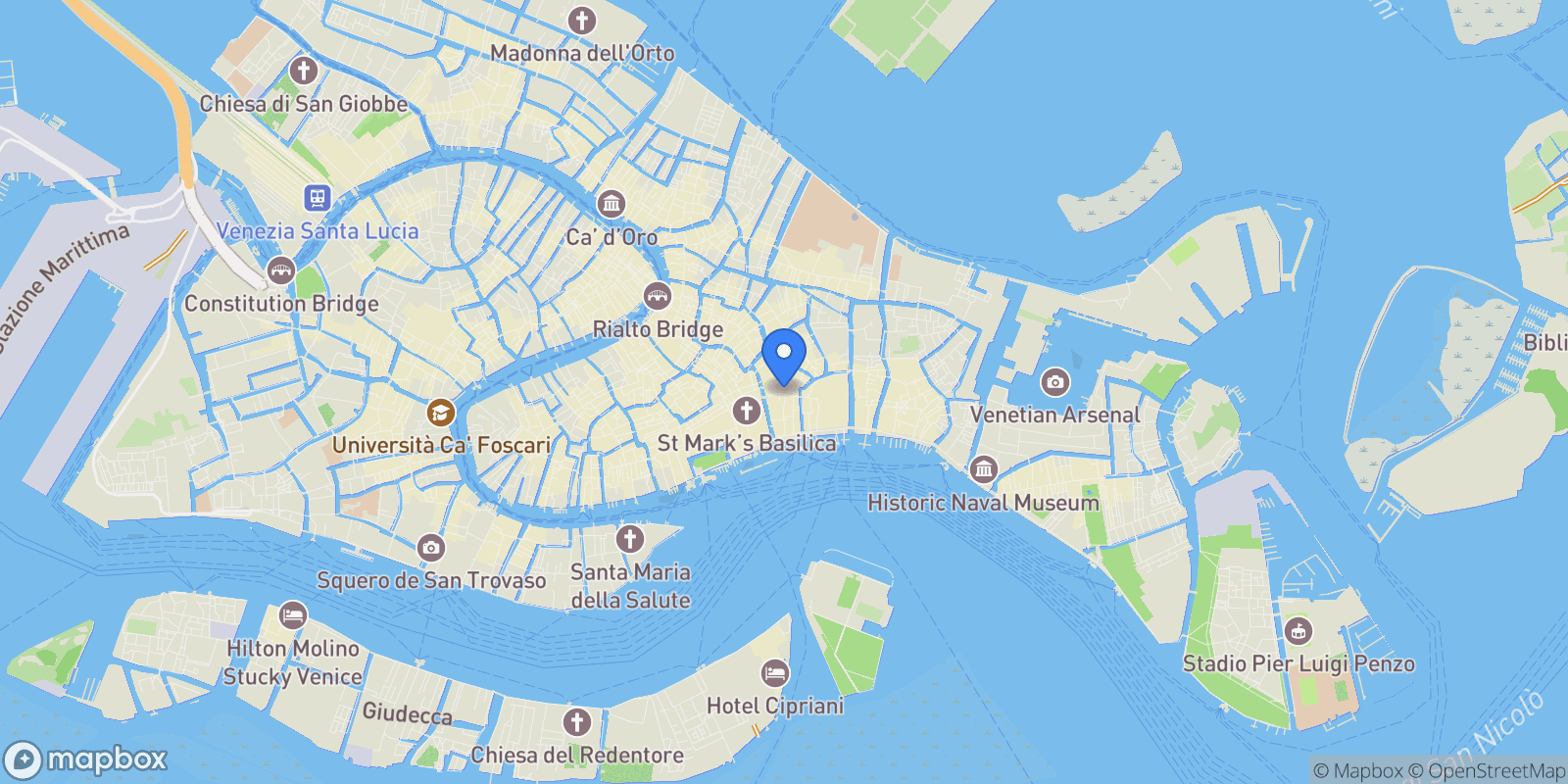 Map showing Campo Santi Filippo e Giacomo, 30122 Venezia VE, Italia, Venice, Veneto, Italy.