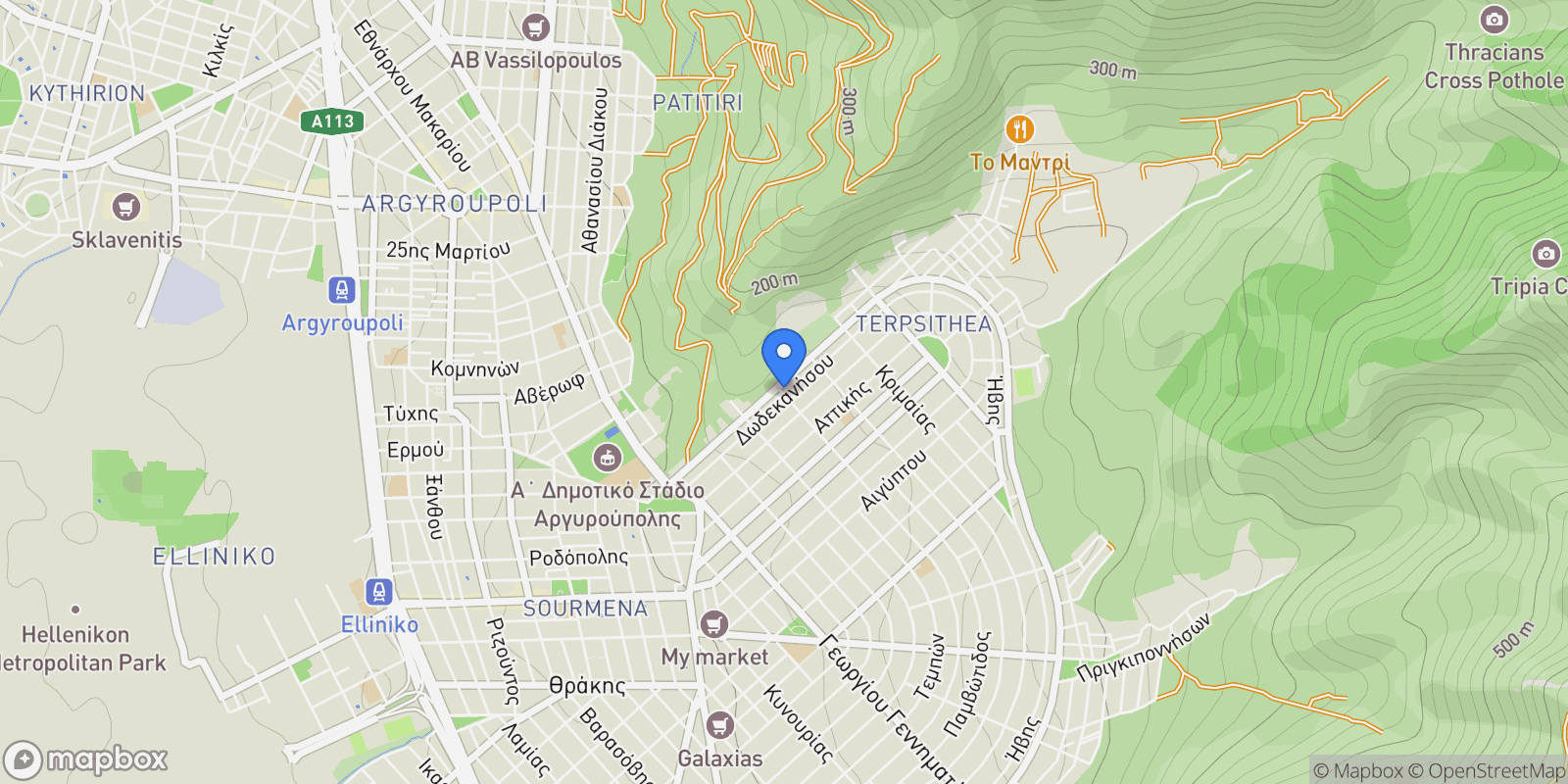Map showing Glyfada, Attica, Greece.