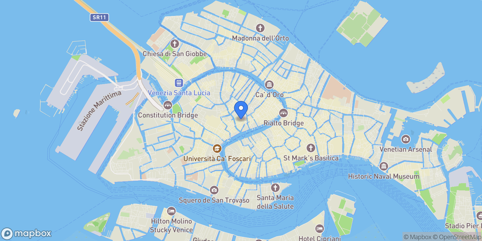 Map showing Riva del Carbon, 30124 Venezia VE, Italia, Venice, Veneto, Italy.