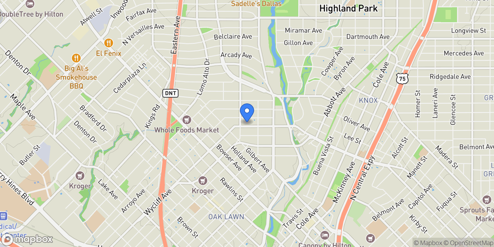 Map showing 4123 Wycliff Avenue, Dallas, Texas, United States.