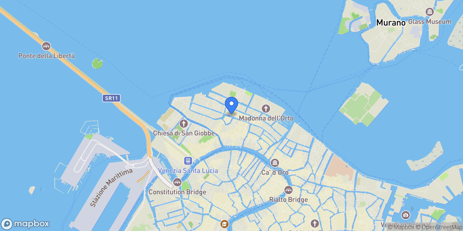Map showing Fondamenta dei Ormesini, 2829, Venice, Veneto, Italy.