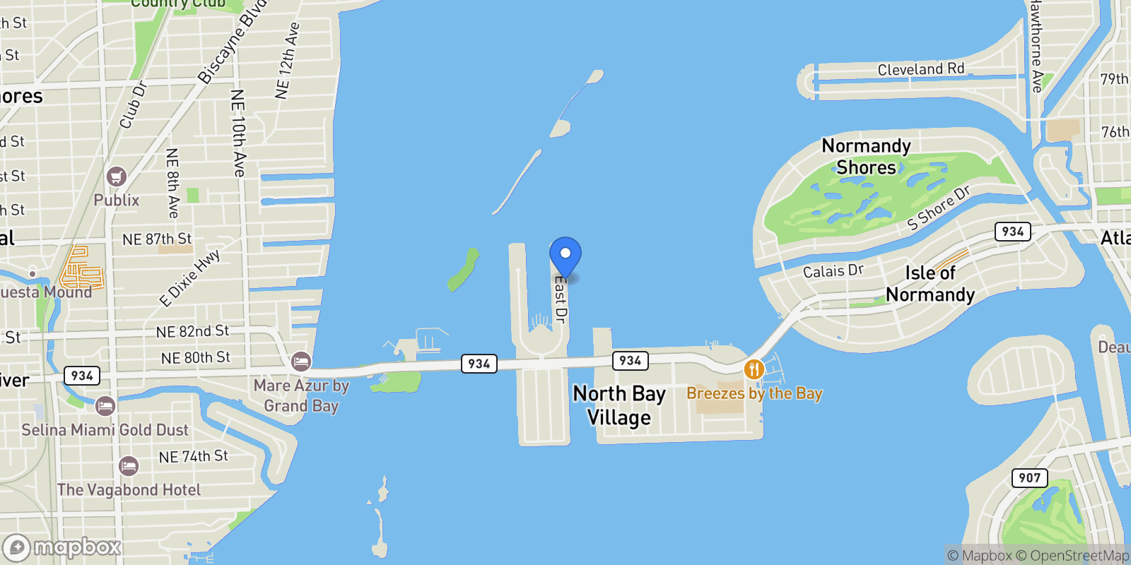 Map showing 7935 East Dr 1104, Miami Beach, Florida, United States.
