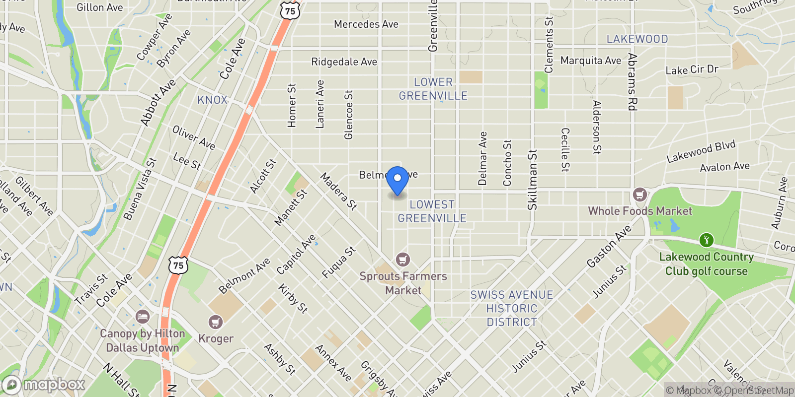 Map showing 2026 Euclid Avenue, Dallas, Texas, United States.