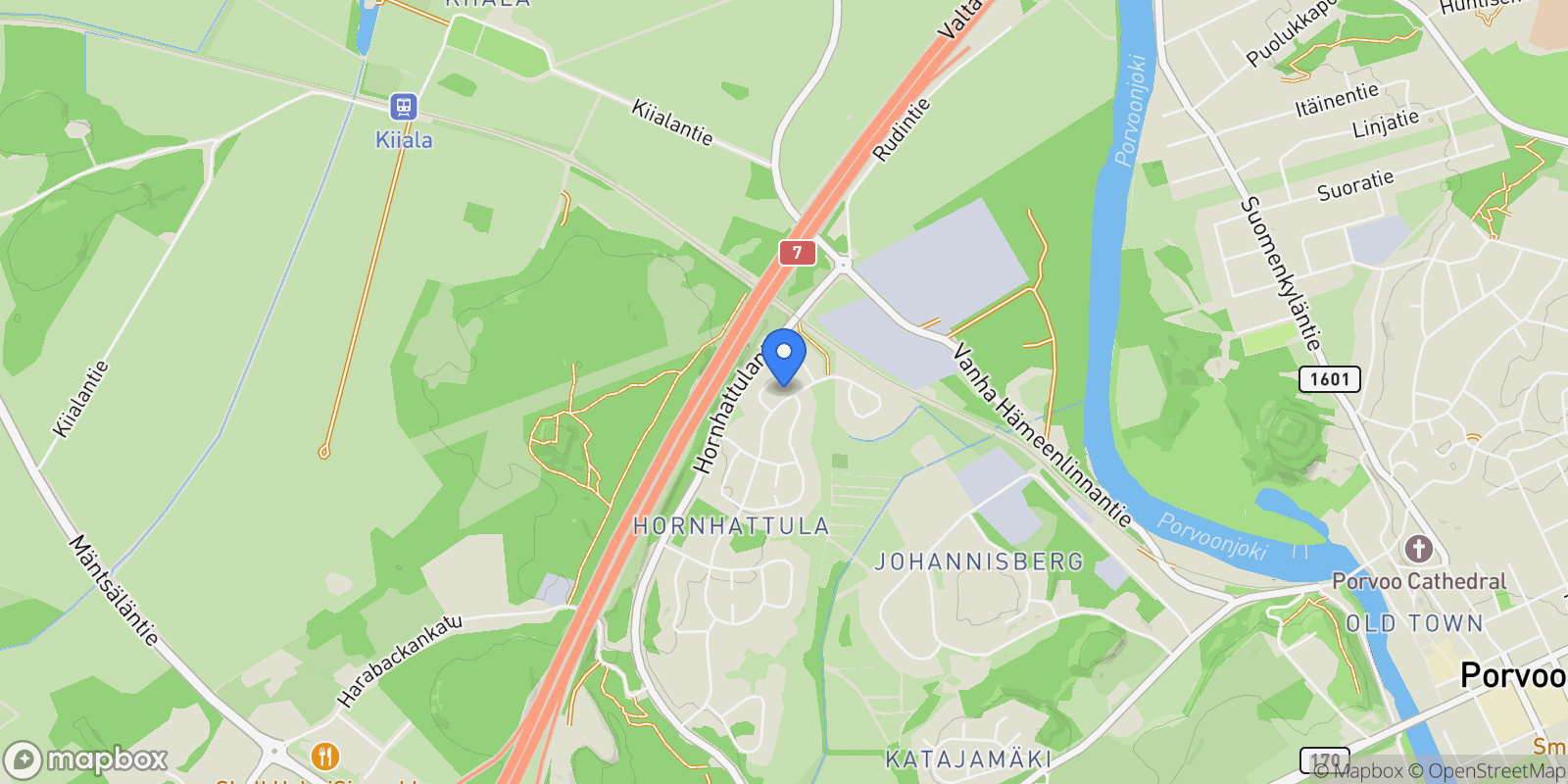 Map showing Mika Waltarin katu 40, Porvoo, Uusimaa, Finland.