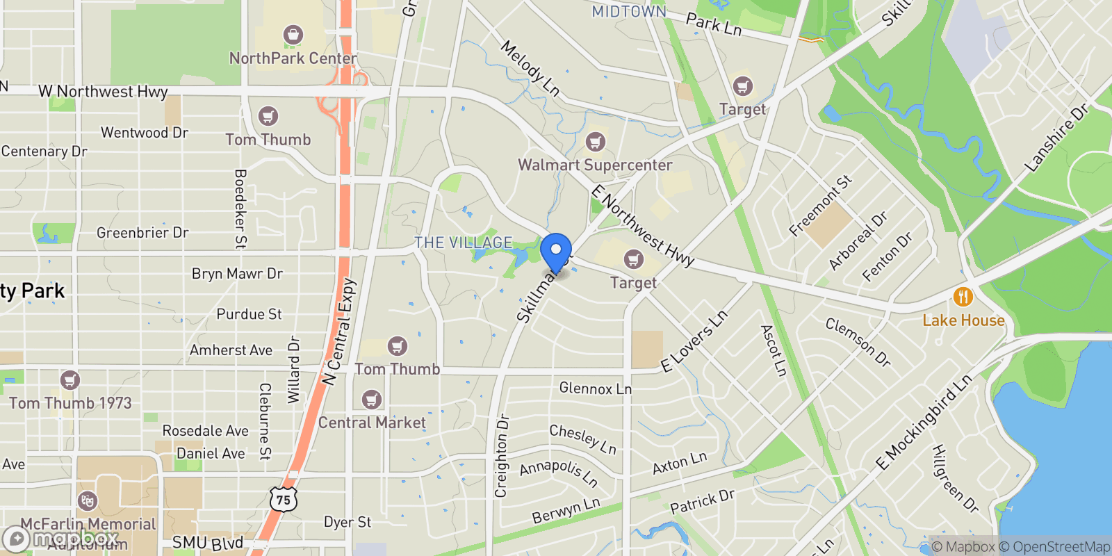 Map showing 6105 Rincon Way, Dallas, Texas, United States.