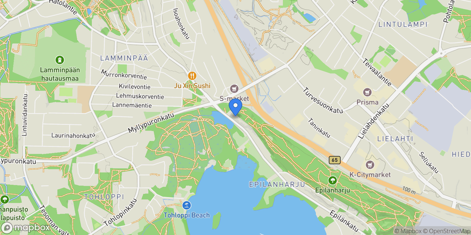 Map showing Epilänkatu 73, Tampere, Finland.