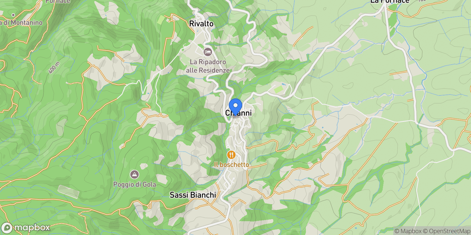 Map showing Chianni, Tuscany, Italy.