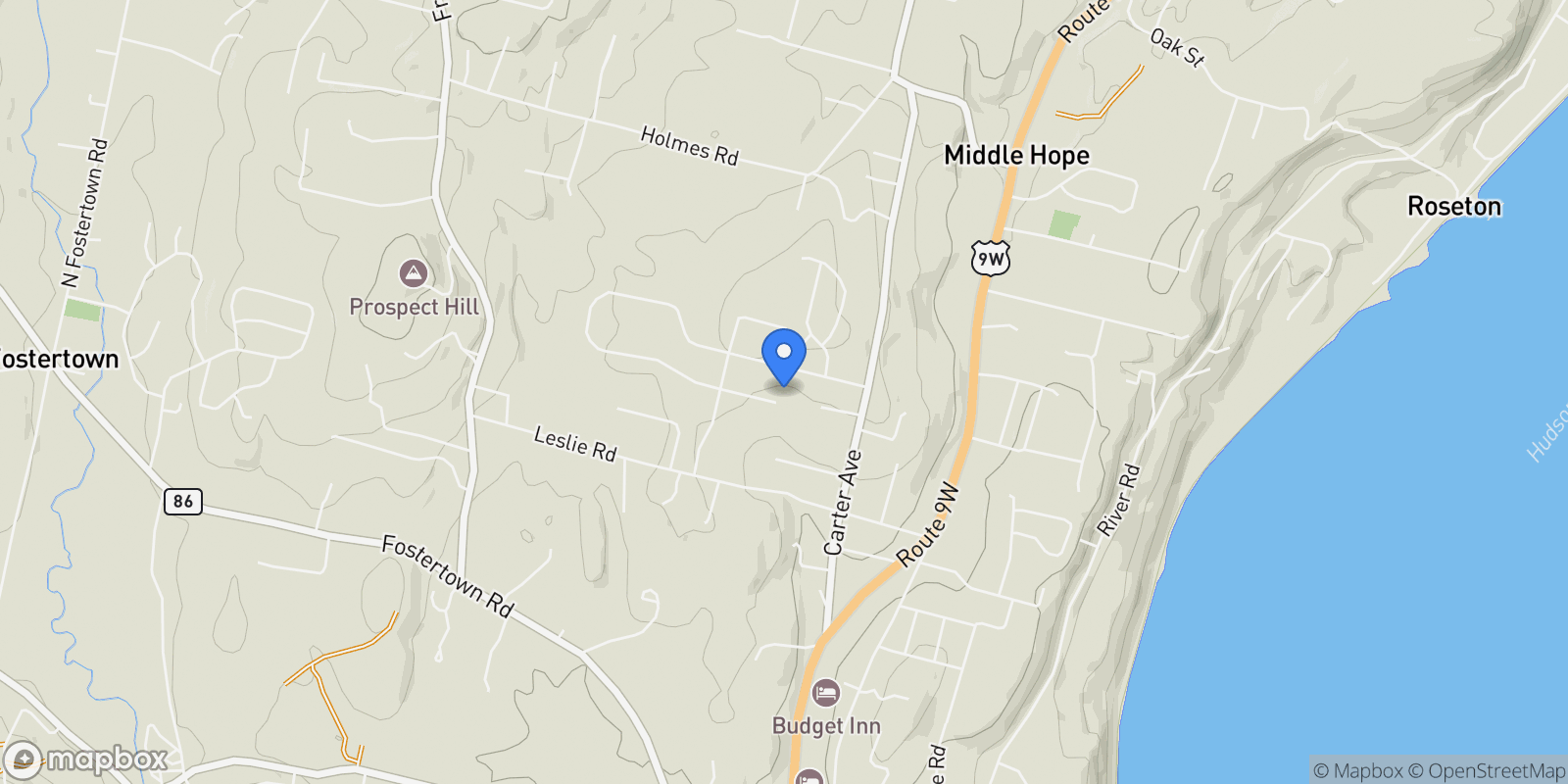 Map showing 23 Peach Terrace, Newburgh, New York, United States.