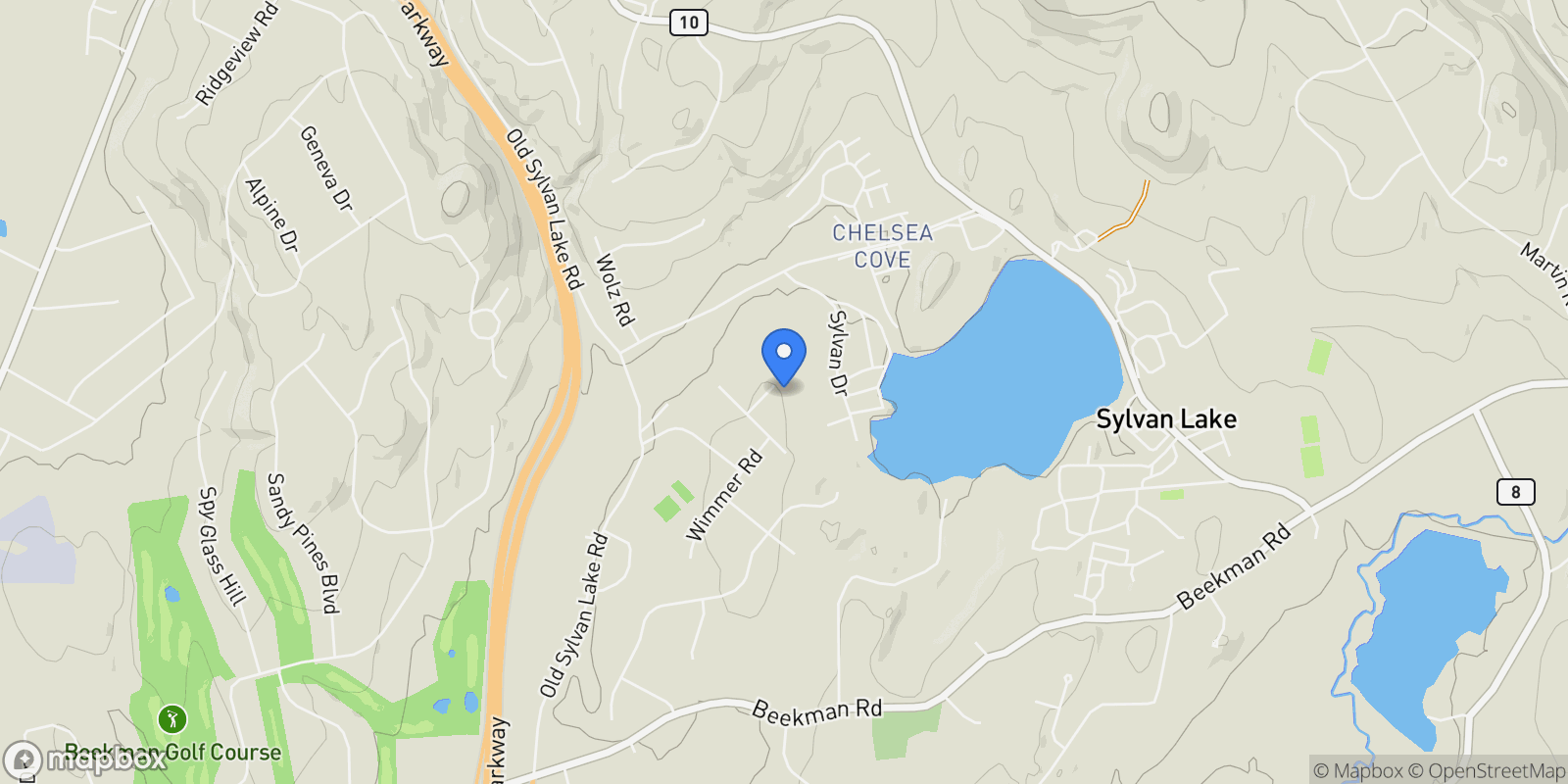 Map showing 16 Avalon Court, Hopewell Junction, New York, United States.